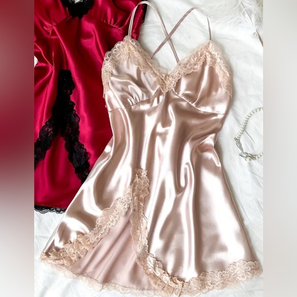 Pink silk nightgown